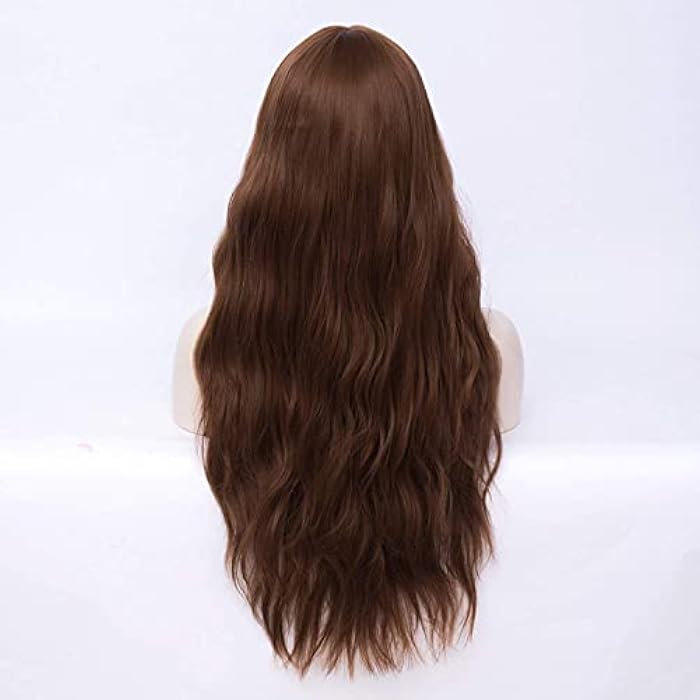 DILLARDS Fvcent 27 Long Curly Full Bang Heat Resistant Hair Replacement Wig (Brown) - Image 2